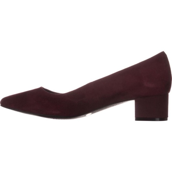 NWT Alfani block heel suede pump burgundy - Picture 5 of 5